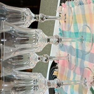 Set of 6 Ajka Crystal wine, wedding or fancy goblets, glasses